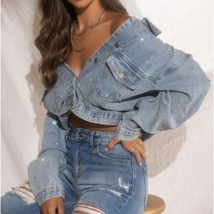 Denim Jacket with rhinestones